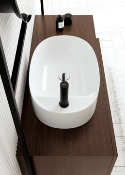 SKINNY - Oval countertop ceramic washbasin by Scarabeo Ceramiche - view 3